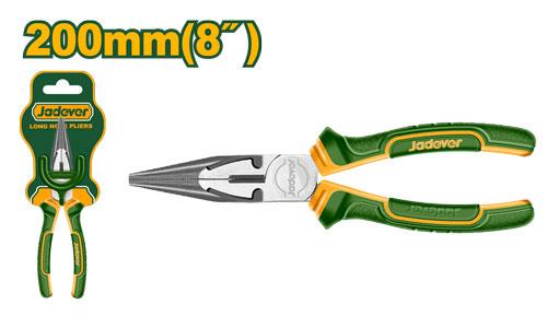 PINZA PUNTA LARGA 200MM(8'') MANGO B60MM6'')  BICOLOR ERGONOMICO