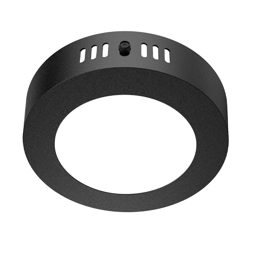 Plafon sobrep.6w circular negro calido