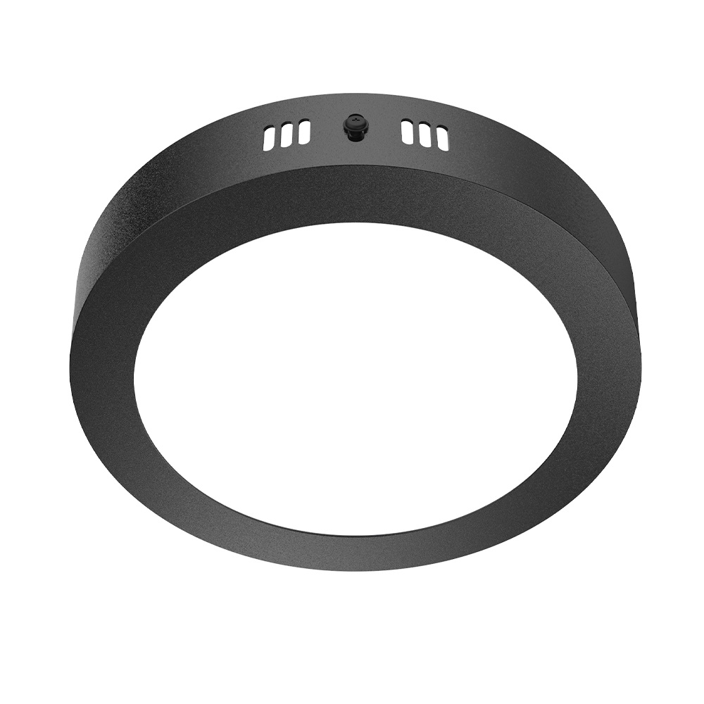 Plafon sobrep.12w circular negro frio